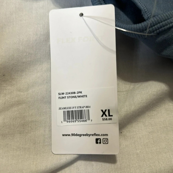 90 Degree by Reflex Seamless lightly padded Sports Bra Flint Color XL NWT - Picture 7 of 7